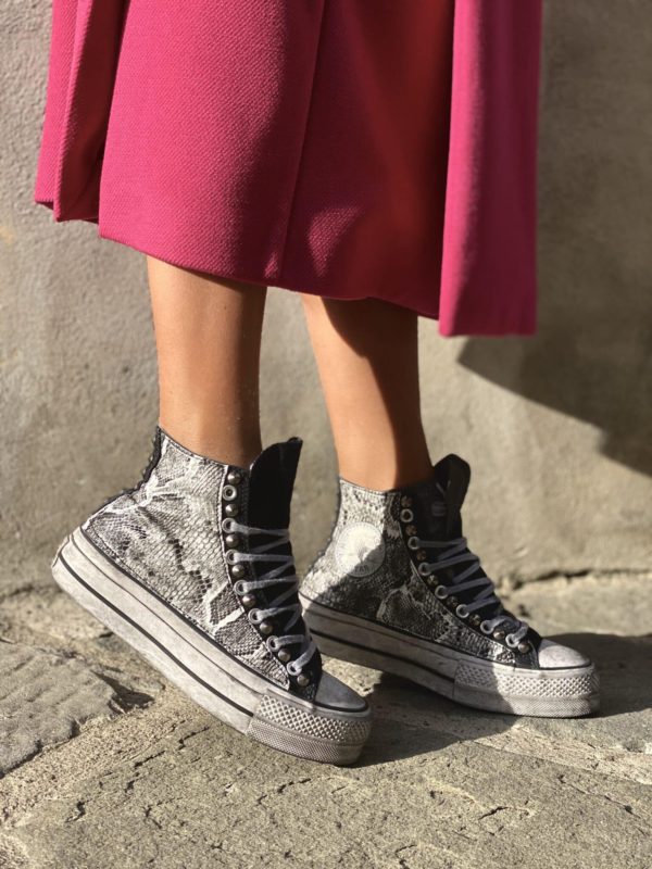 Converse High Platform Black Cobra White