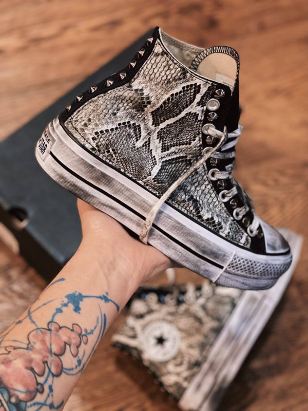 Converse High Platform Black Cobra White