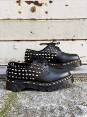 DR MARTENS 1461 BEX SMOOTH BLACK Full Borchie - immagine 2