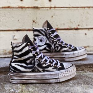 Converse Platform High Black Animal Zebra