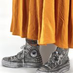 Converse Classic High White Stars Glitter Silver