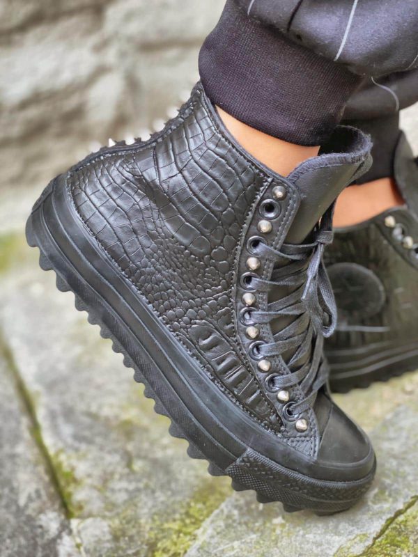 Converse Ripple Leather Black Crocco