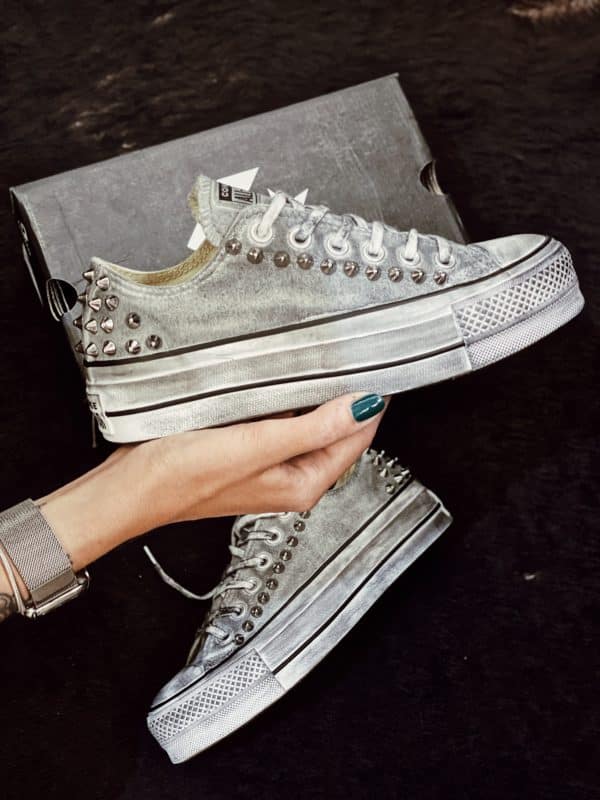 converse argentate converse argentate