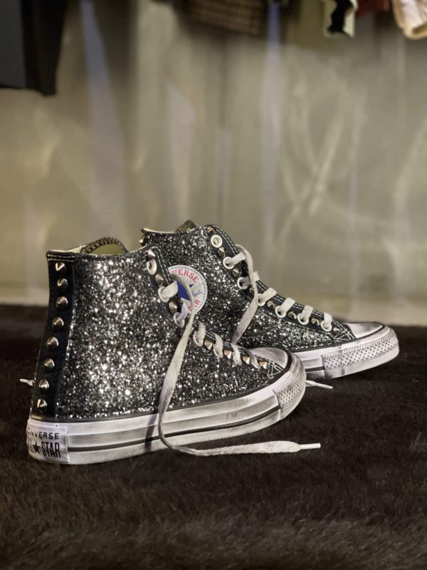 Converse Classic High Black Glitter
