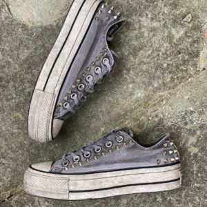 Converse Platform Low Ltd Grigio Borchie Argento