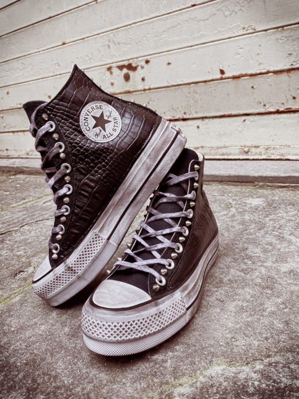 Converse Platform High Croco Black