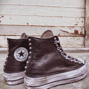 Converse Platform High Croco Black