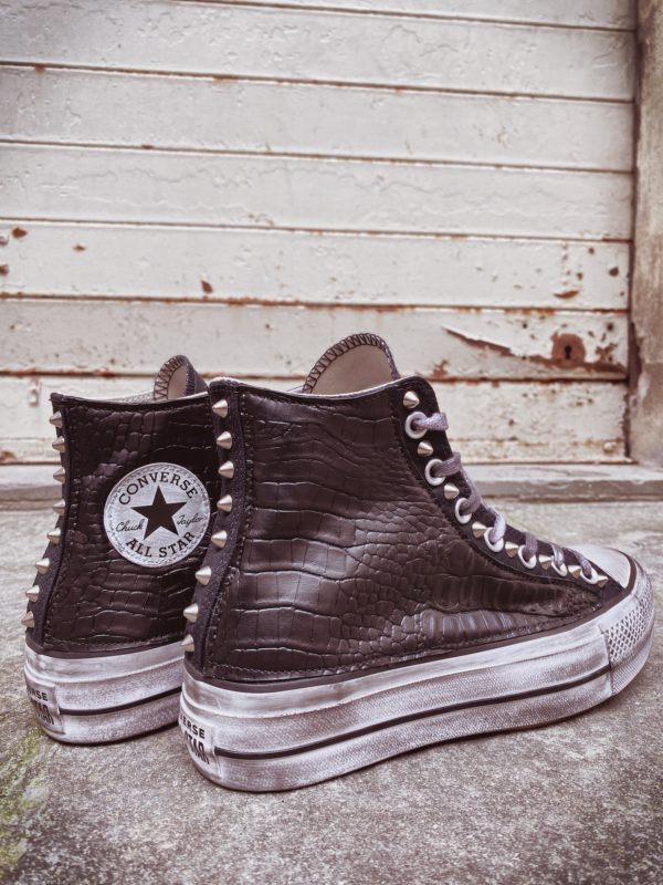 Converse Platform High Croco Black