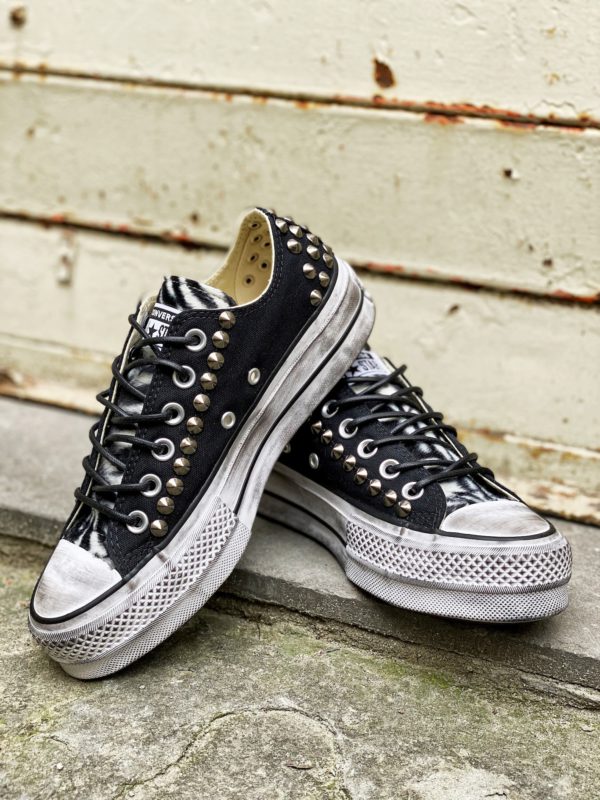 Converse Platform Low Black Zebra Borchie