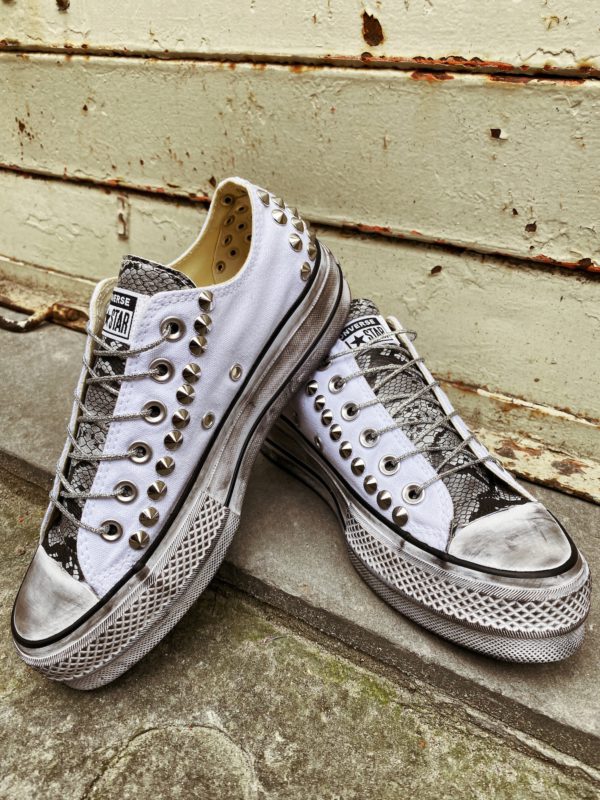 Converse Platform Low White Pitone Borchie