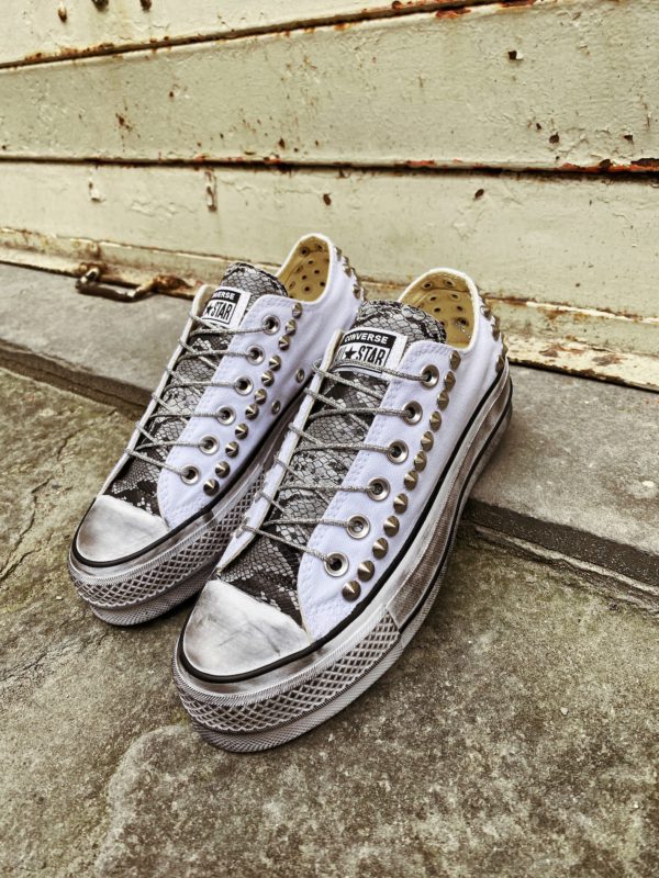 Converse Platform Low White Pitone Borchie