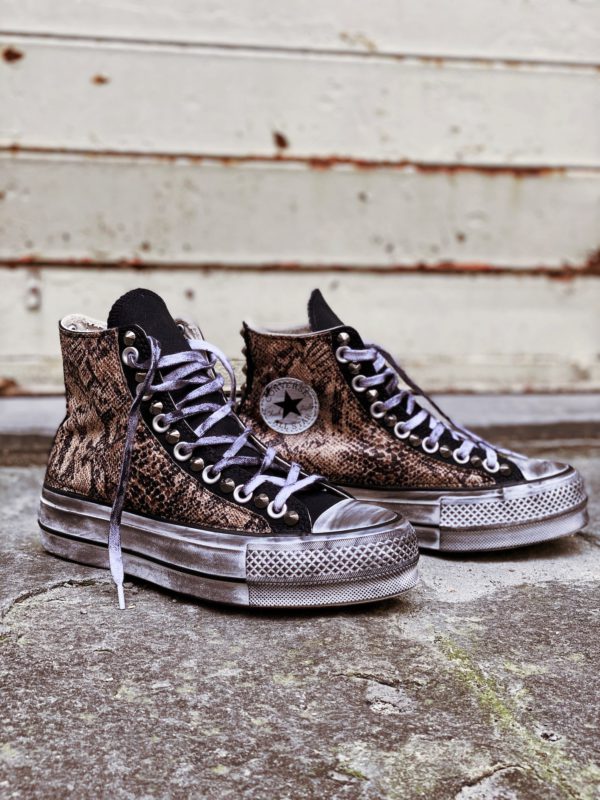 Converse Platform High Black Animal Natural