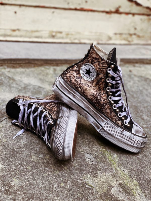 Converse Platform High Black Animal Natural