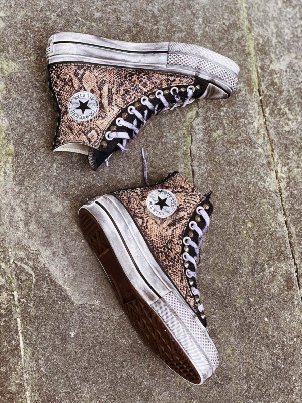 Converse Platform High Black Animal Natural