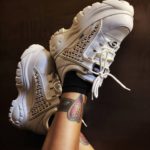 Converse Platform High Black Pitone Argento Borchie