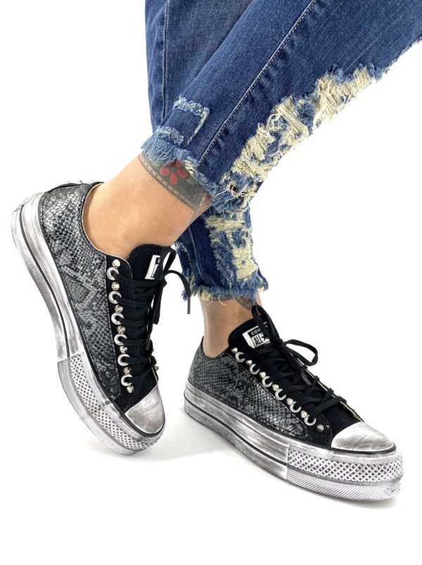 Converse Platform Low Animal Pytho Black