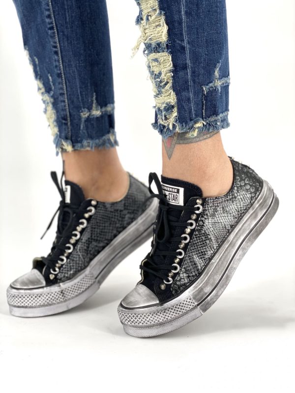 Converse Platform Low Animal Pytho Black