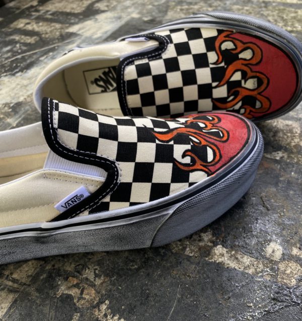 Vans Slip On Platform Checks N’ Flame Graffiti