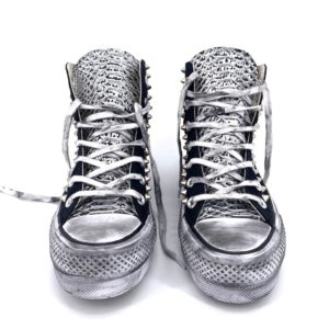 Converse Platform High Black Pitone Argento Borchie