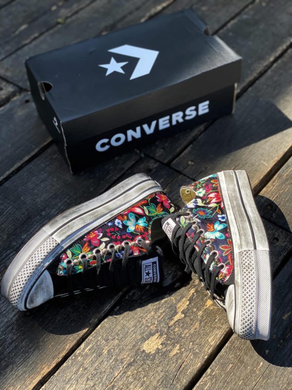 Converse Platform Low Black Floral Lux