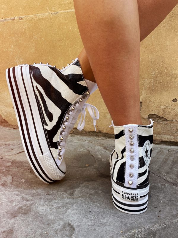 Converse Platform High Layer White Zebra