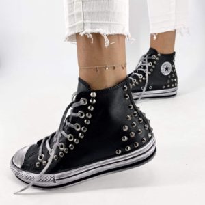Converse Platform Eva High Black Leather Studs