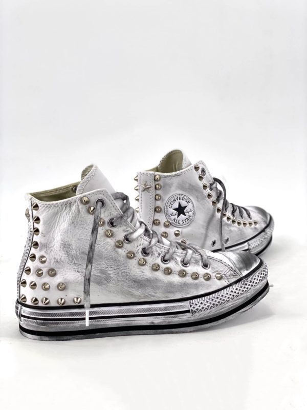 Converse Platform Eva High White Leather Spikes