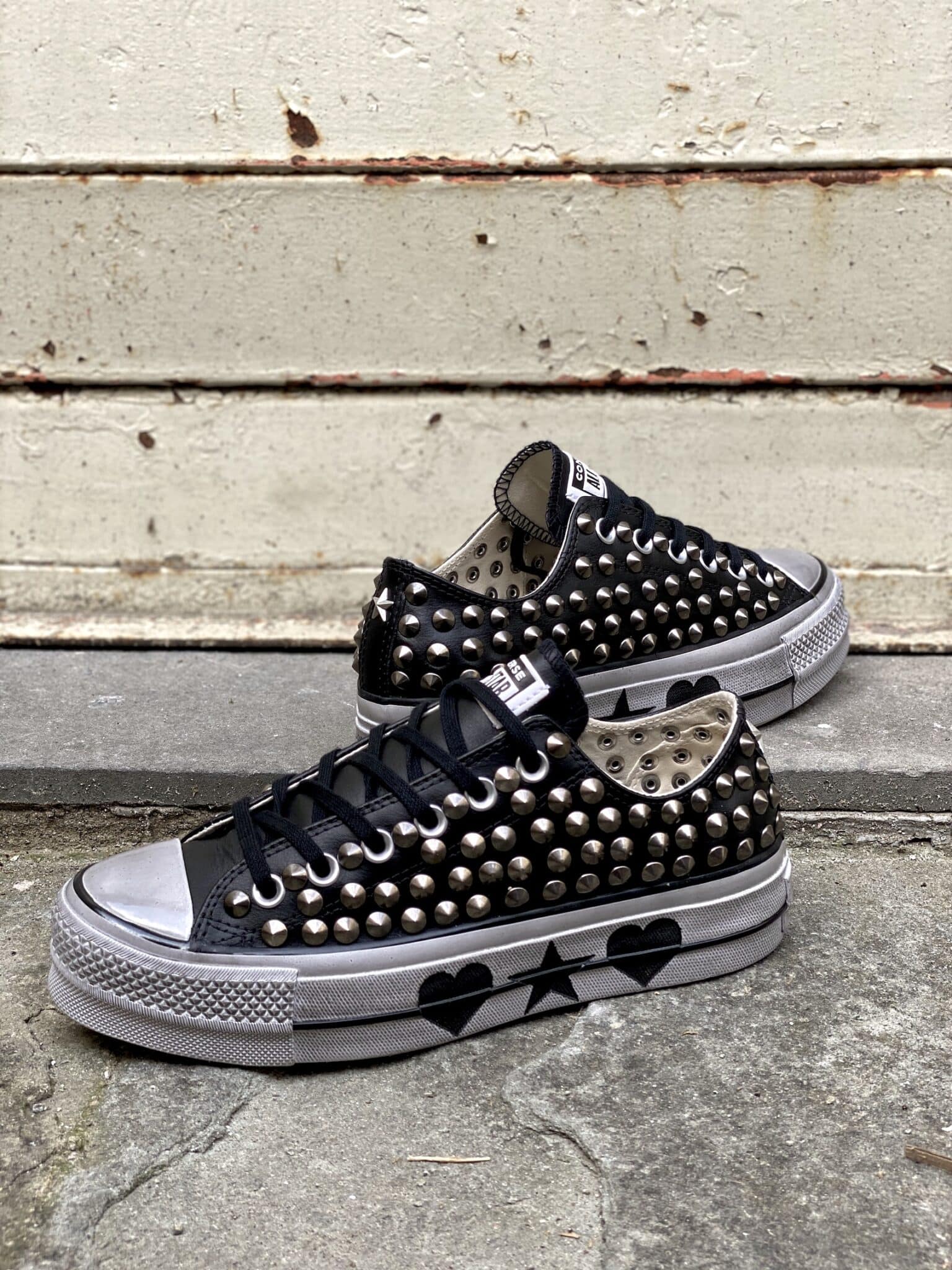 Le tue scarpe CONVERSE PLATFORM LOW pelle MARKS FULL personalizzate da