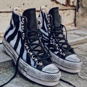Converse Platform High Leather Black Zebra