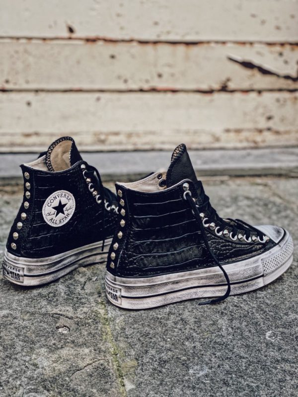 Converse Platform High Leather Black Croco