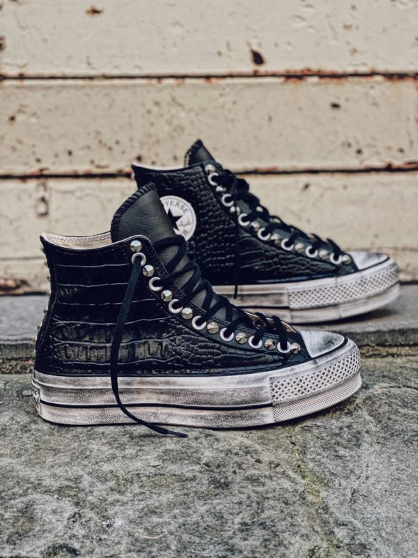 Converse platform di pelle sale