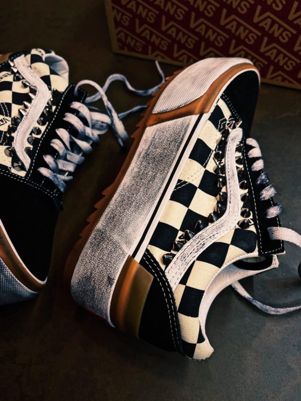 Vans Old Skool Platform Stacked Check And Studs