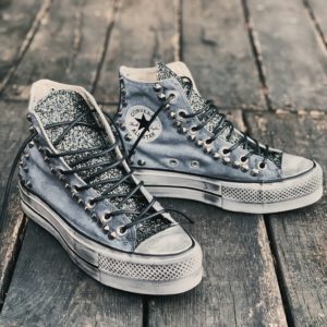 Converse Platform High Ltd Grey (Glitter + Borchie)