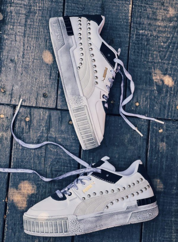 Puma Cali Sport Mix White Black (Borchie Sferiche)