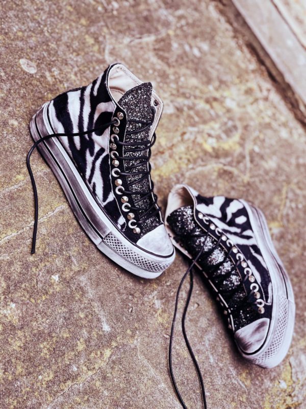 Converse High Platform Black Super Zebra