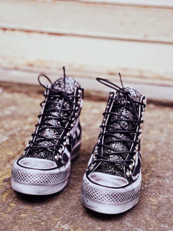 Converse High Platform Black Super Zebra