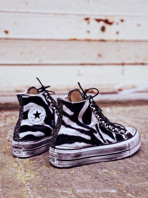 Converse High Platform Black Super Zebra