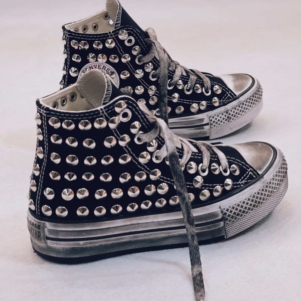 Converse High Platform Black Full Borchie (Kids)