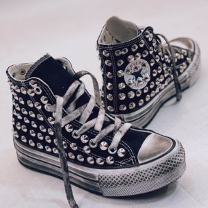 Converse High Platform Black Full Borchie (Kids)