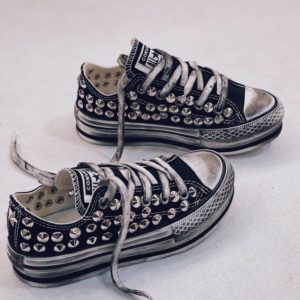 Converse Low Platform Black Full Borchie (Kids)