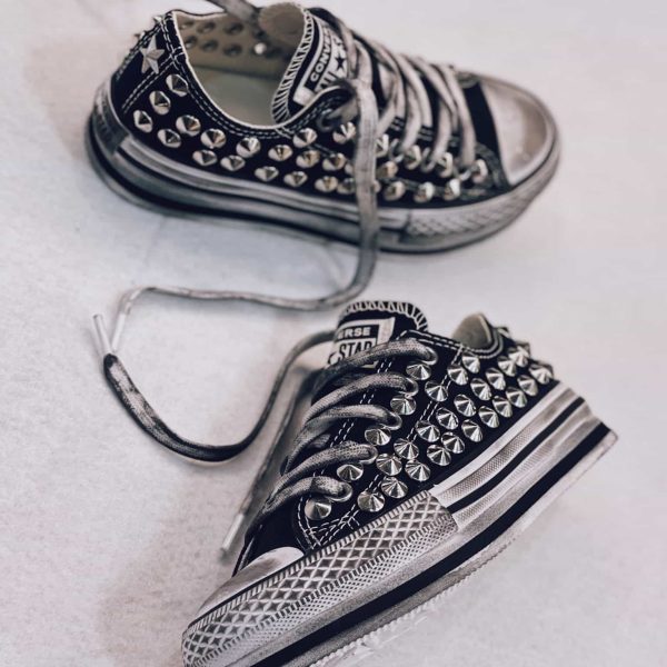 Converse Low Platform Black Full Borchie (Kids)