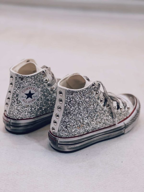 Converse High Platform White Glitter (Silver)
