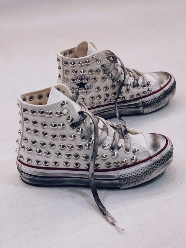 Converse High Platform White Full Borchie (Kids)