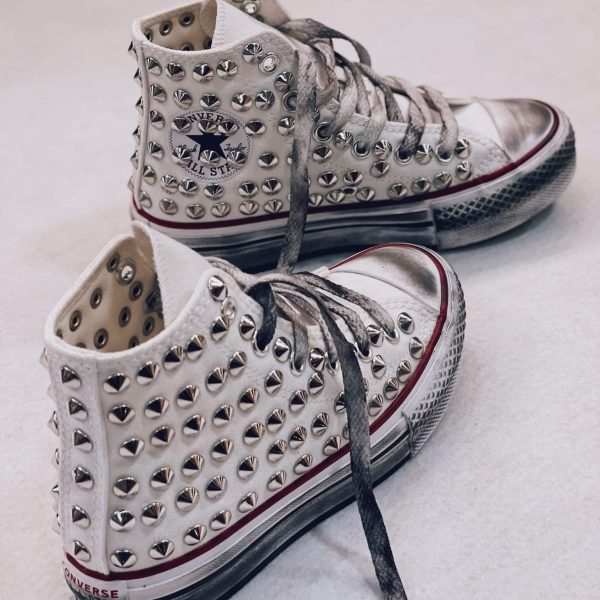 Converse High Platform White Full Borchie (Kids)