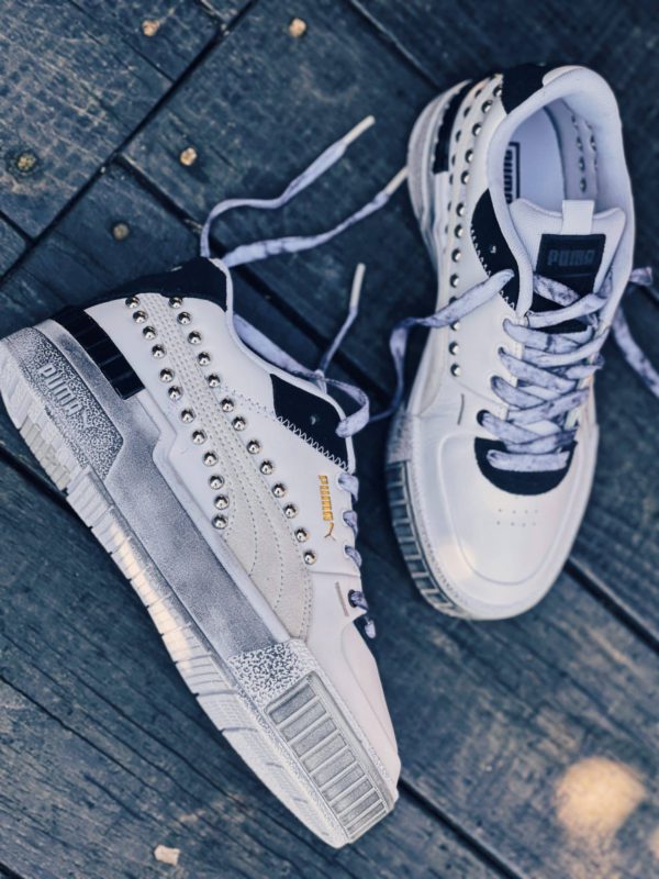 Puma Cali Sport Mix White Black (Borchie Sferiche)