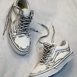 Vans Old Skool Classic White Cartoon