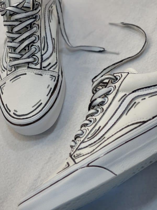 vans bianche disegnate