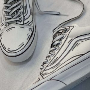 Vans Old Skool Classic White Cartoon