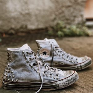 Converse Classic High White Spikes (Used)