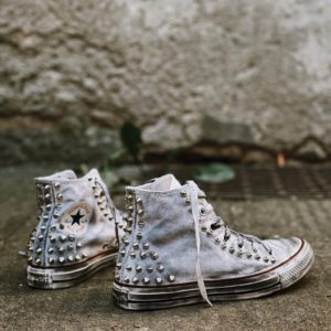Converse Classic High White Spikes (Used)